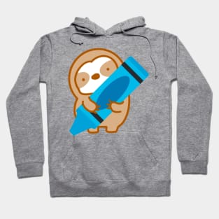 Cute Blue Crayon Sloth Hoodie